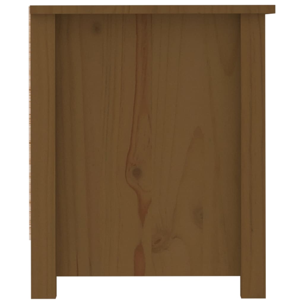 mézbarna tömör fenyőfa cipősszekrény 110 x 38 x 45,5 cm