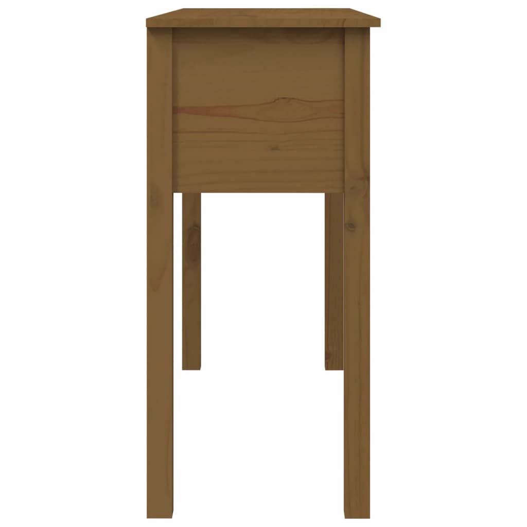 mézbarna tömör fenyőfa tálalóasztal 100 x 35 x 75 cm