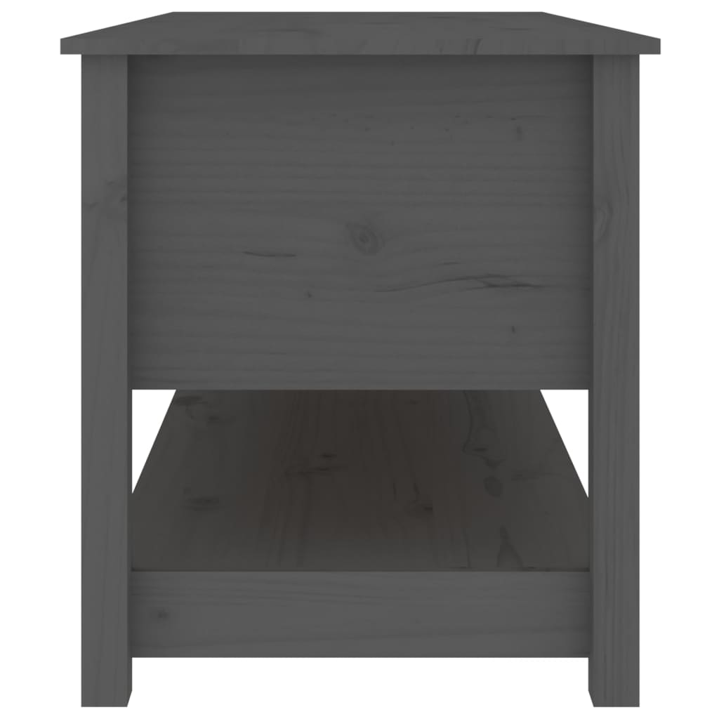 szürke tömör fenyőfa dohányzóasztal 102 x 49 x 55 cm