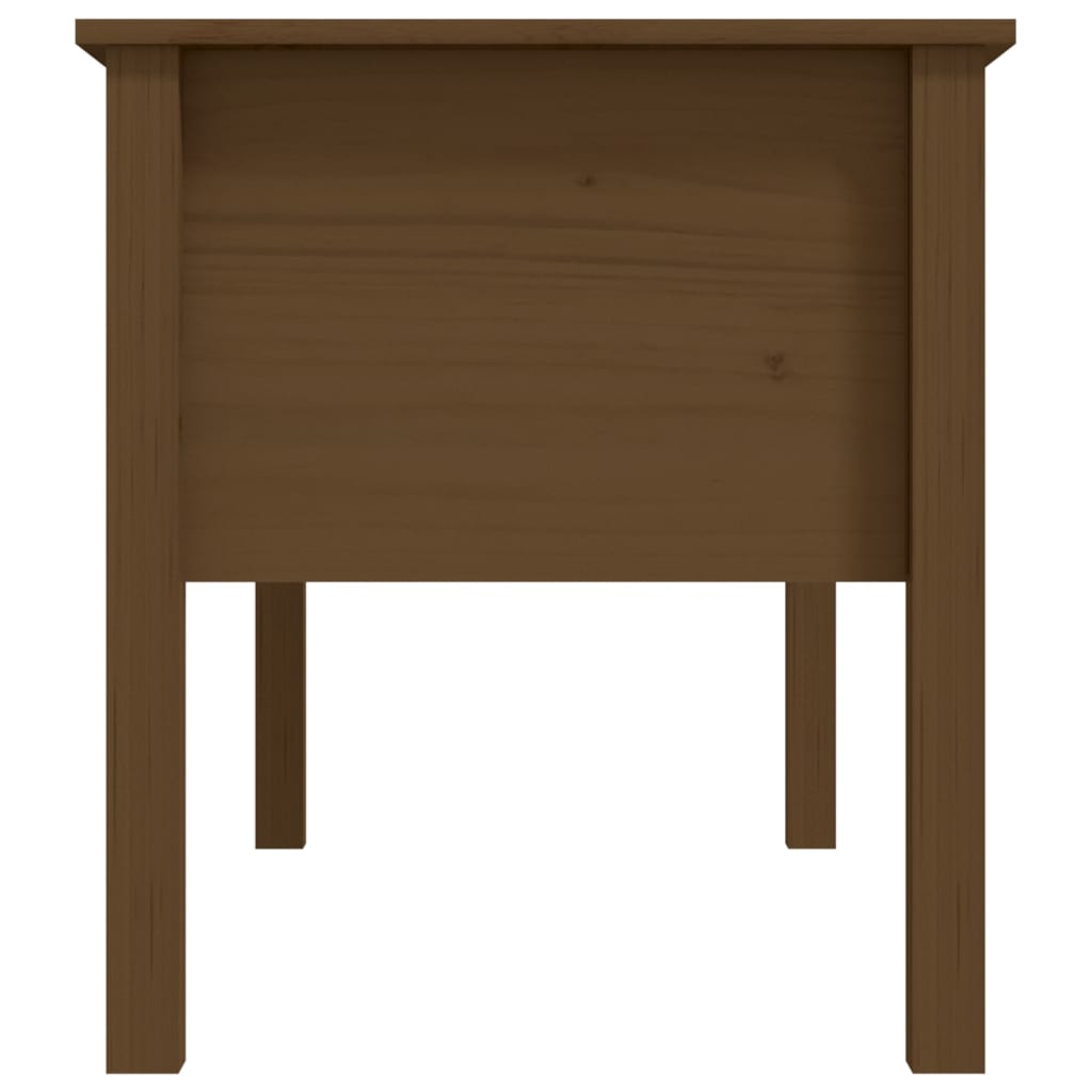 mézbarna tömör fenyőfa dohányzóasztal 102 x 49 x 55 cm