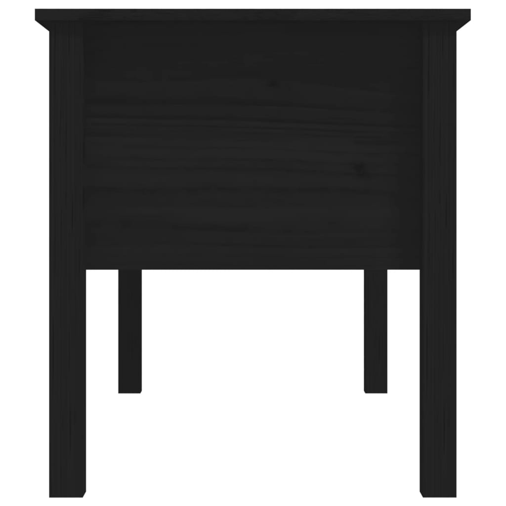 fekete tömör fenyőfa dohányzóasztal 102 x 49 x 55 cm