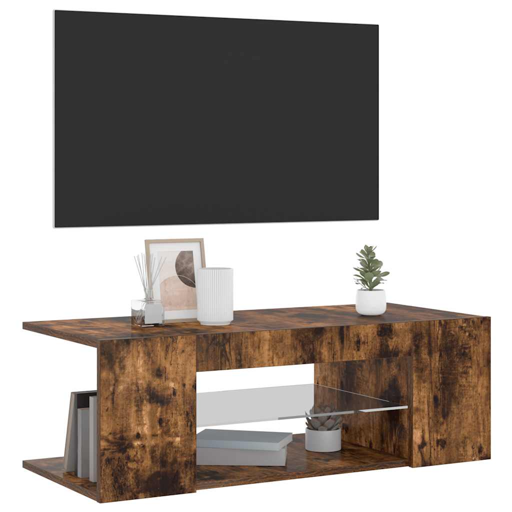 füstös tölgy színű LED-es TV-szekrény 90 x 39 x 30 cm