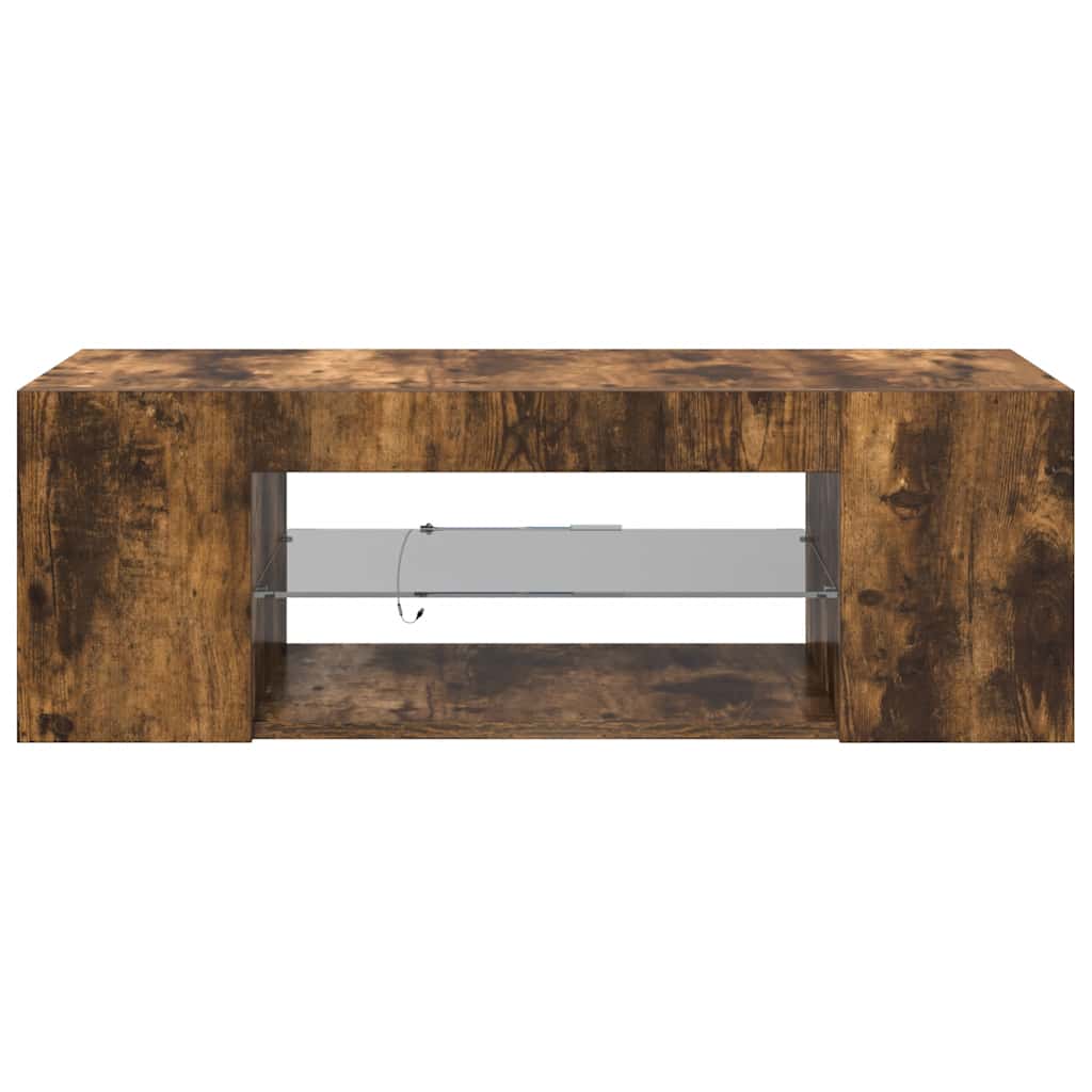 füstös tölgy színű LED-es TV-szekrény 90 x 39 x 30 cm