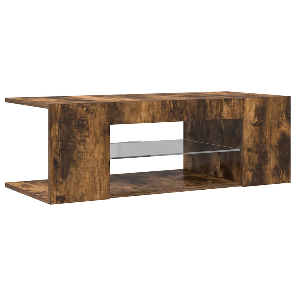 füstös tölgy színű LED-es TV-szekrény 90 x 39 x 30 cm