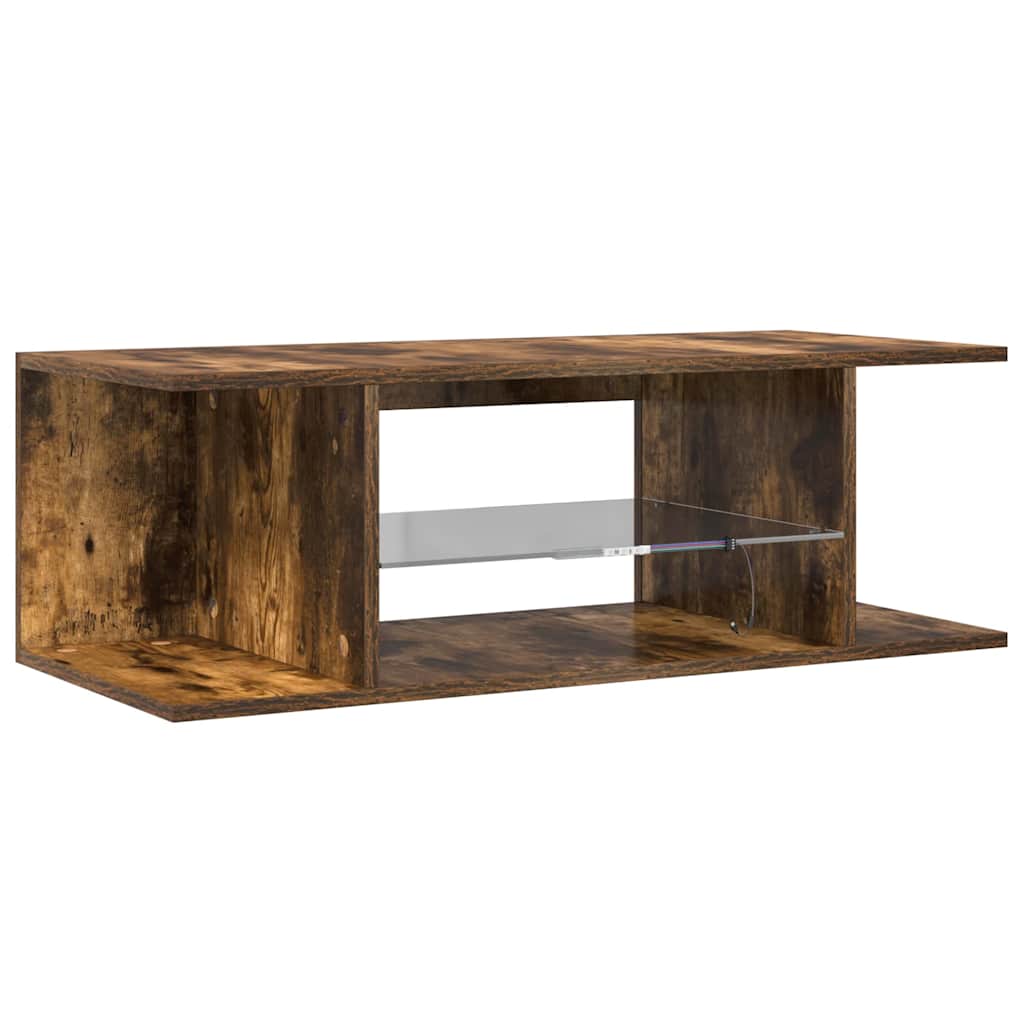 füstös tölgy színű LED-es TV-szekrény 90 x 39 x 30 cm