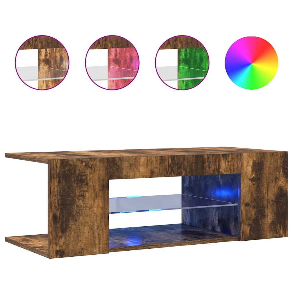 füstös tölgy színű LED-es TV-szekrény 90 x 39 x 30 cm