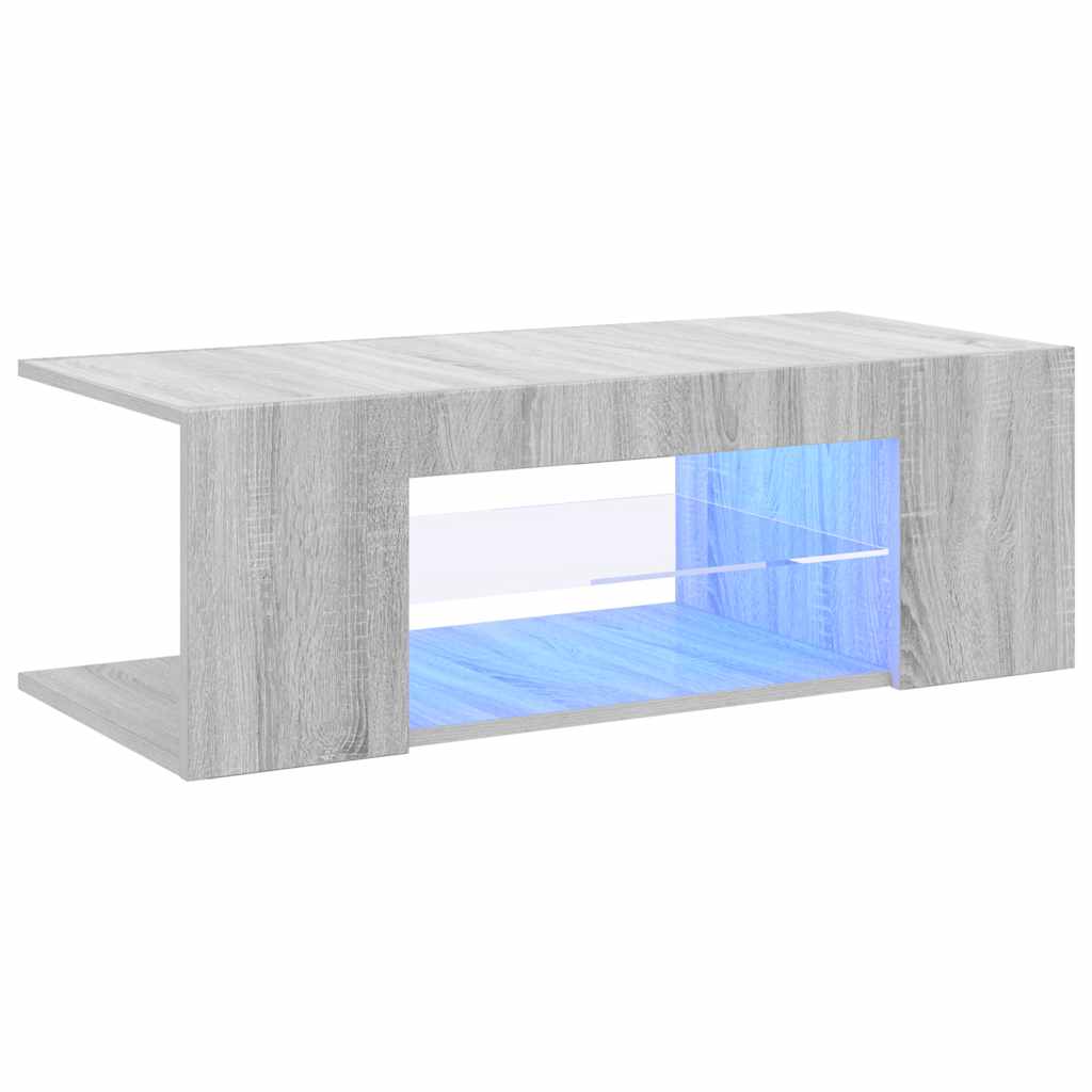 szürke sonoma színű LED-es TV-szekrény 90 x 39 x 30 cm