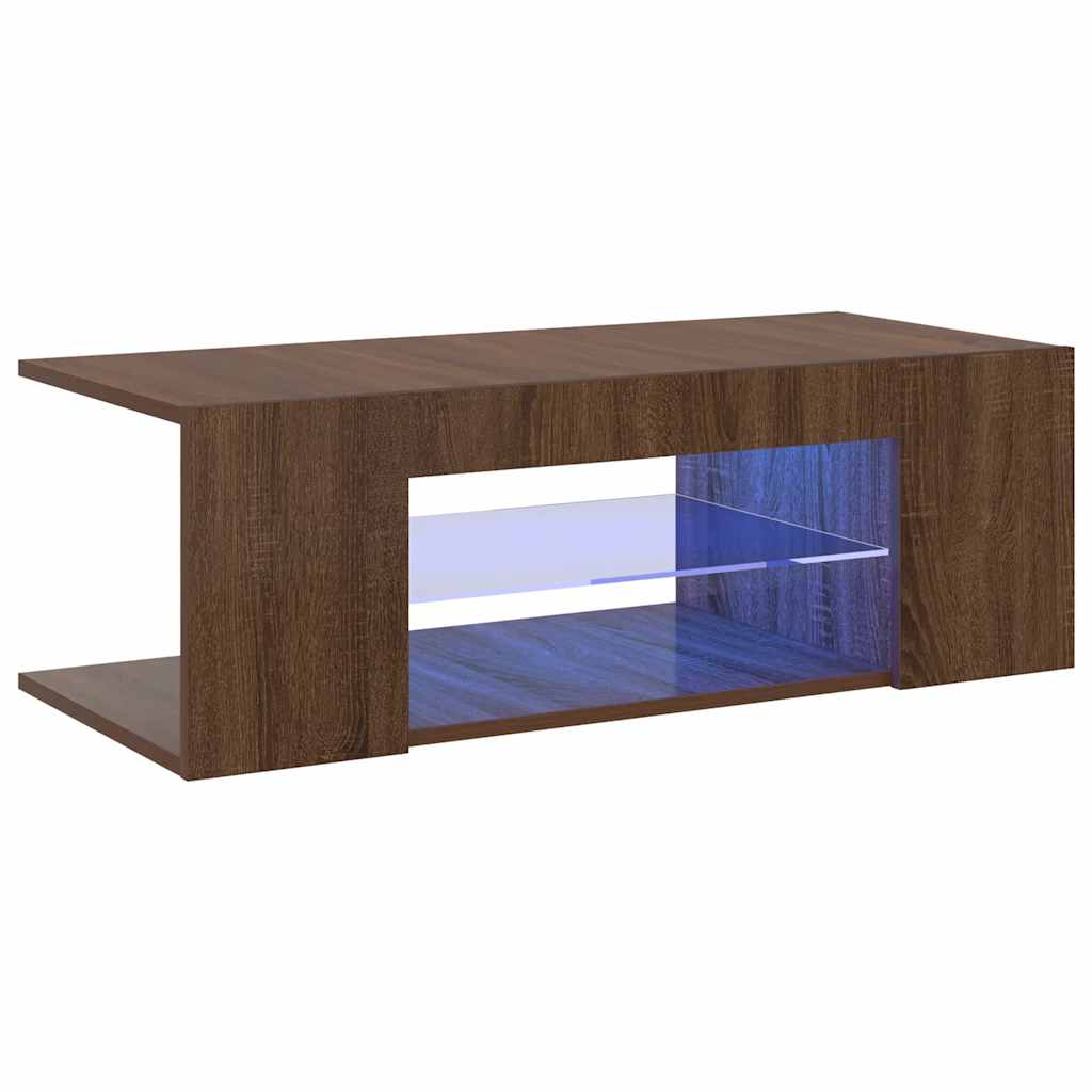 barna tölgy színű LED-es TV-szekrény 90 x 39 x 30 cm
