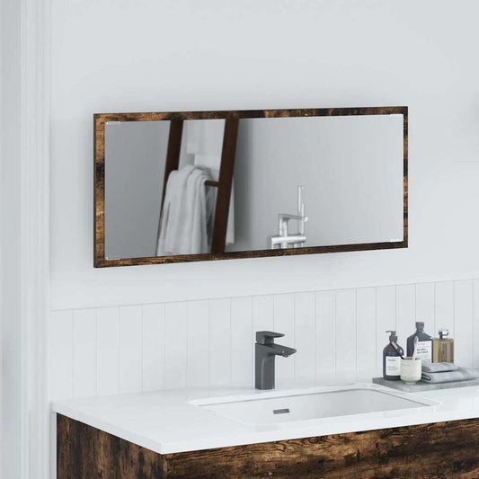 Tükör LED -es lámpákkal Füstölt tölgy 90 x 8,5 x 37 cm Faanyag