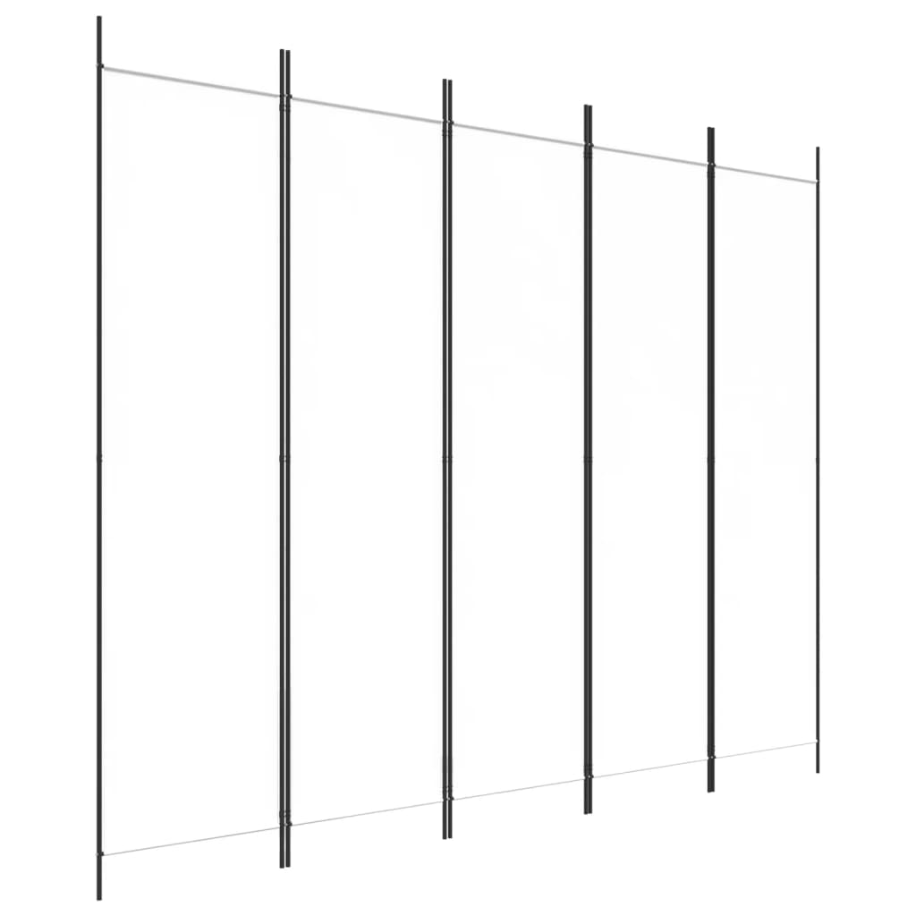 fehér 5 paneles paraván 250x200 cm szövet