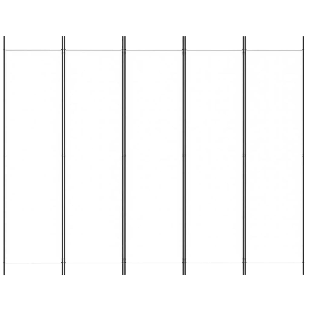 fehér 5 paneles paraván 250x200 cm szövet