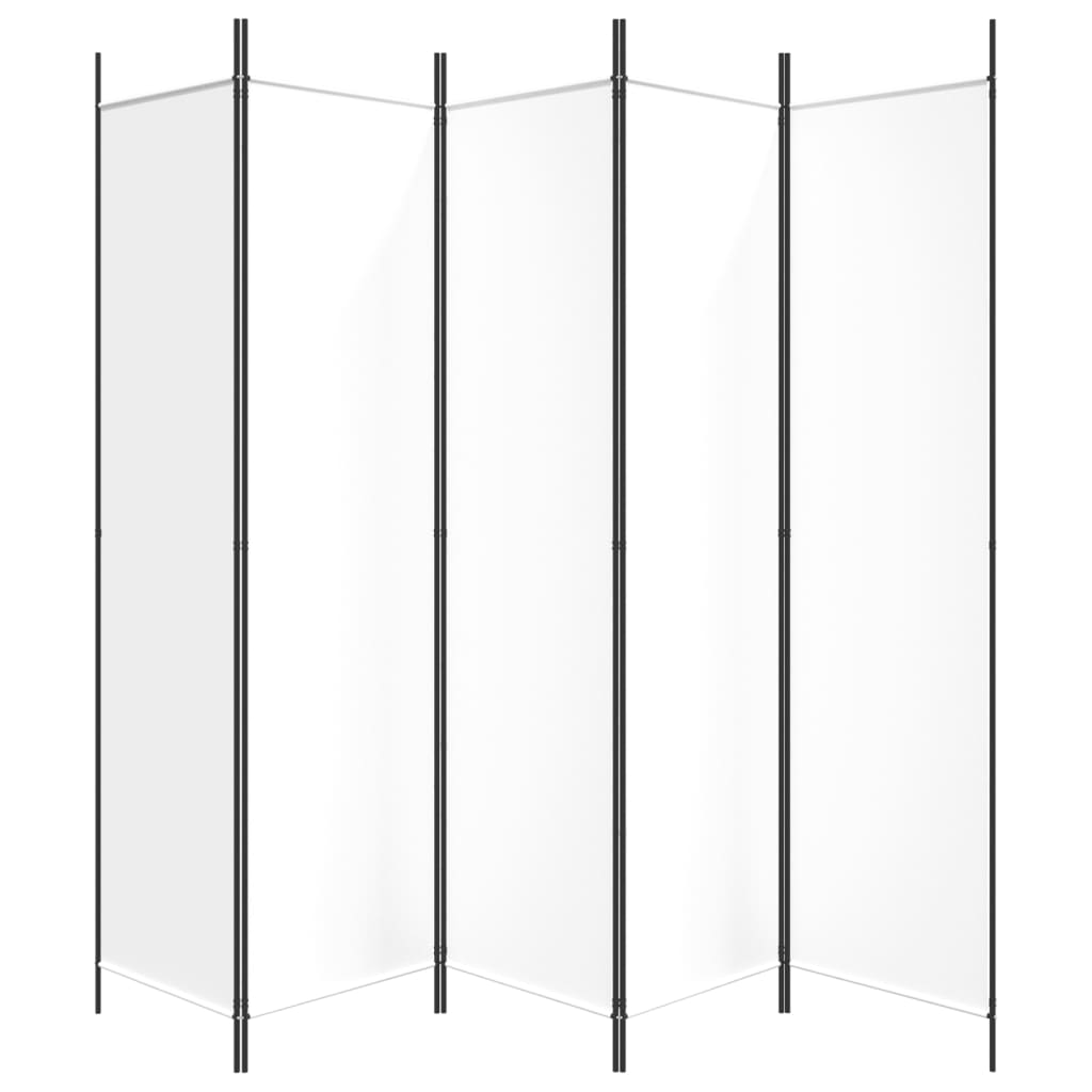 fehér 5 paneles paraván 250x200 cm szövet