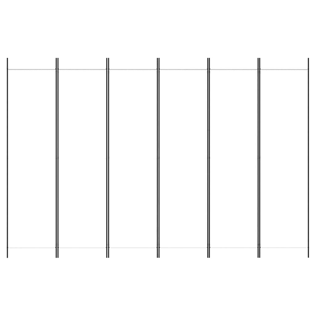 6 paneles fehér szövet térelválasztó 300x200 cm