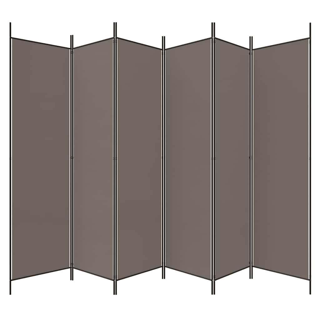 6 paneles antracitszürke szövet térelválasztó 300x200 cm