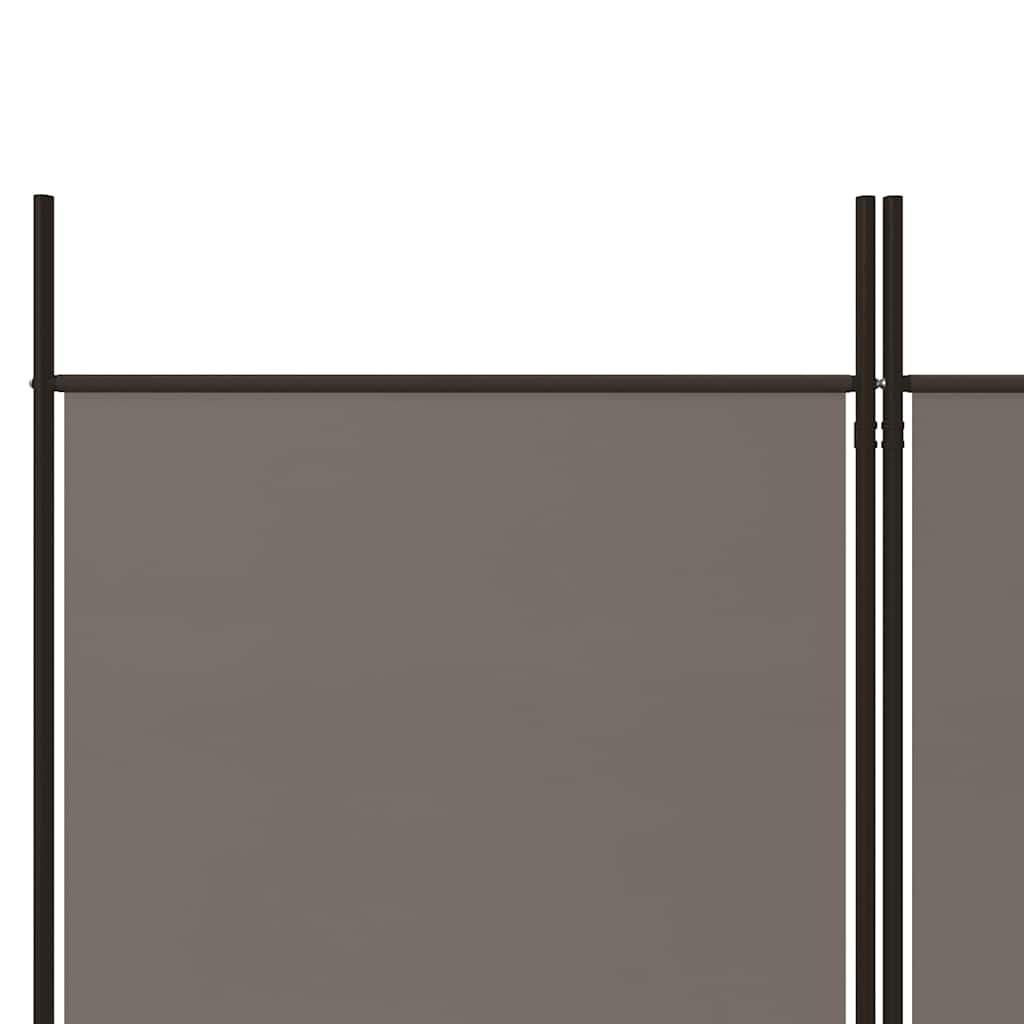 6 paneles antracitszürke szövet térelválasztó 300x200 cm