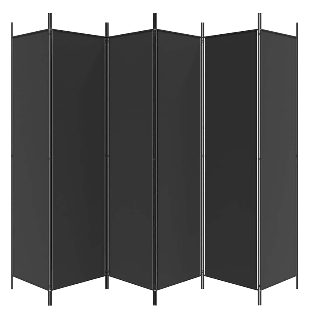 6 paneles fekete szövet térelválasztó 300x200 cm
