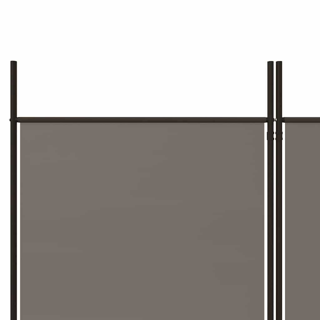 5 paneles antracitszürke szövet térelválasztó 250 x 220 cm
