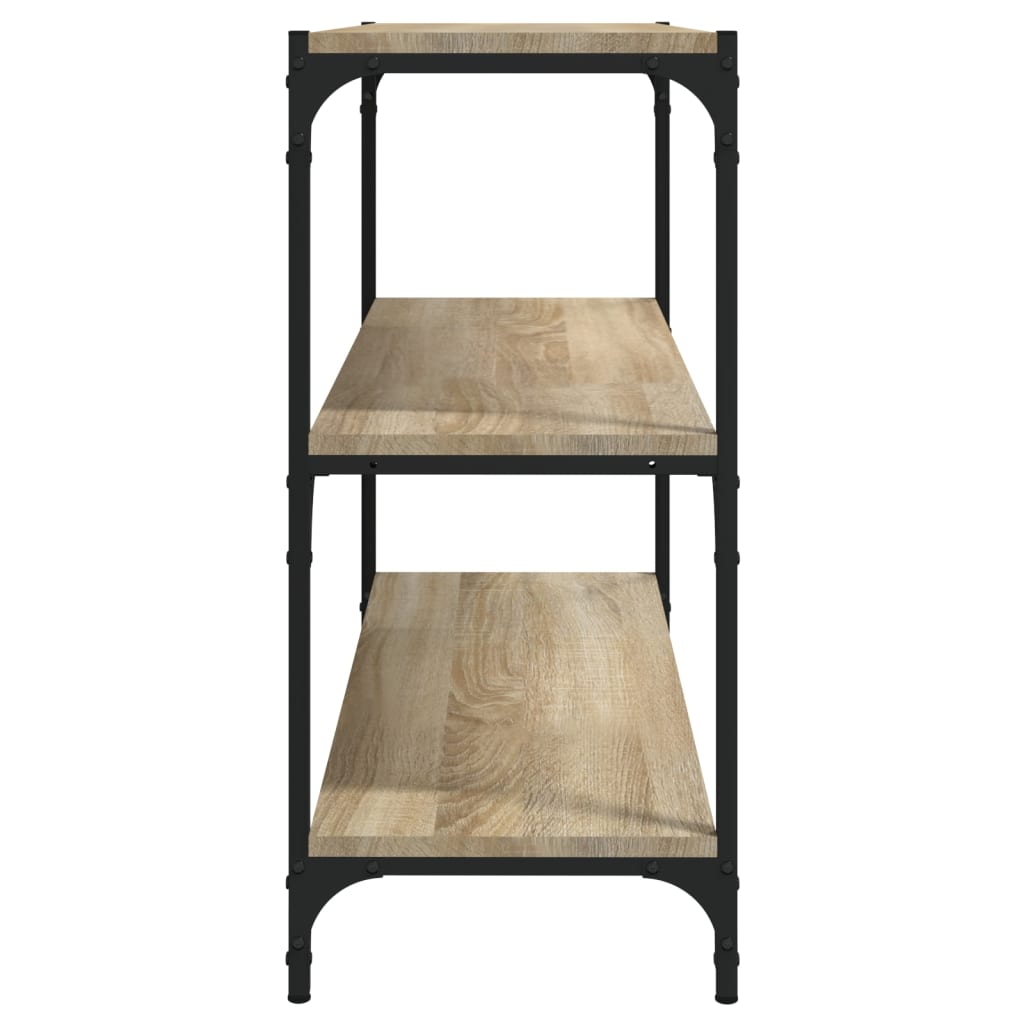sonoma tölgy szerelt fa és acél könyvszekrény 80 x 33 x 70,5 cm