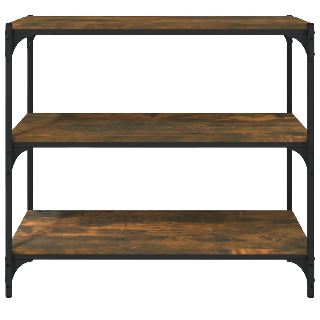 füstös tölgy szerelt fa és acél könyvszekrény 80 x 33 x 70,5 cm