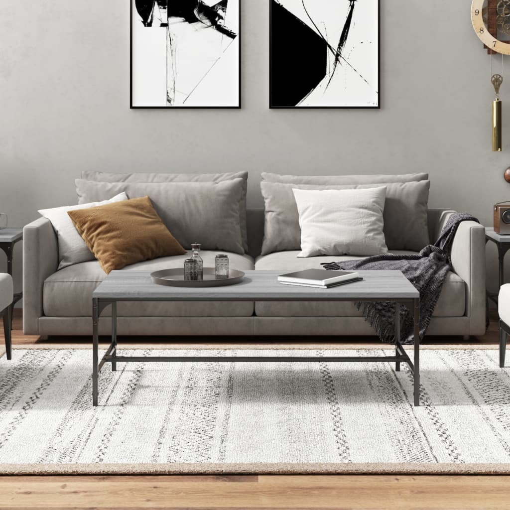szürke sonoma szerelt fa dohányzóasztal 100 x 50 x 35 cm