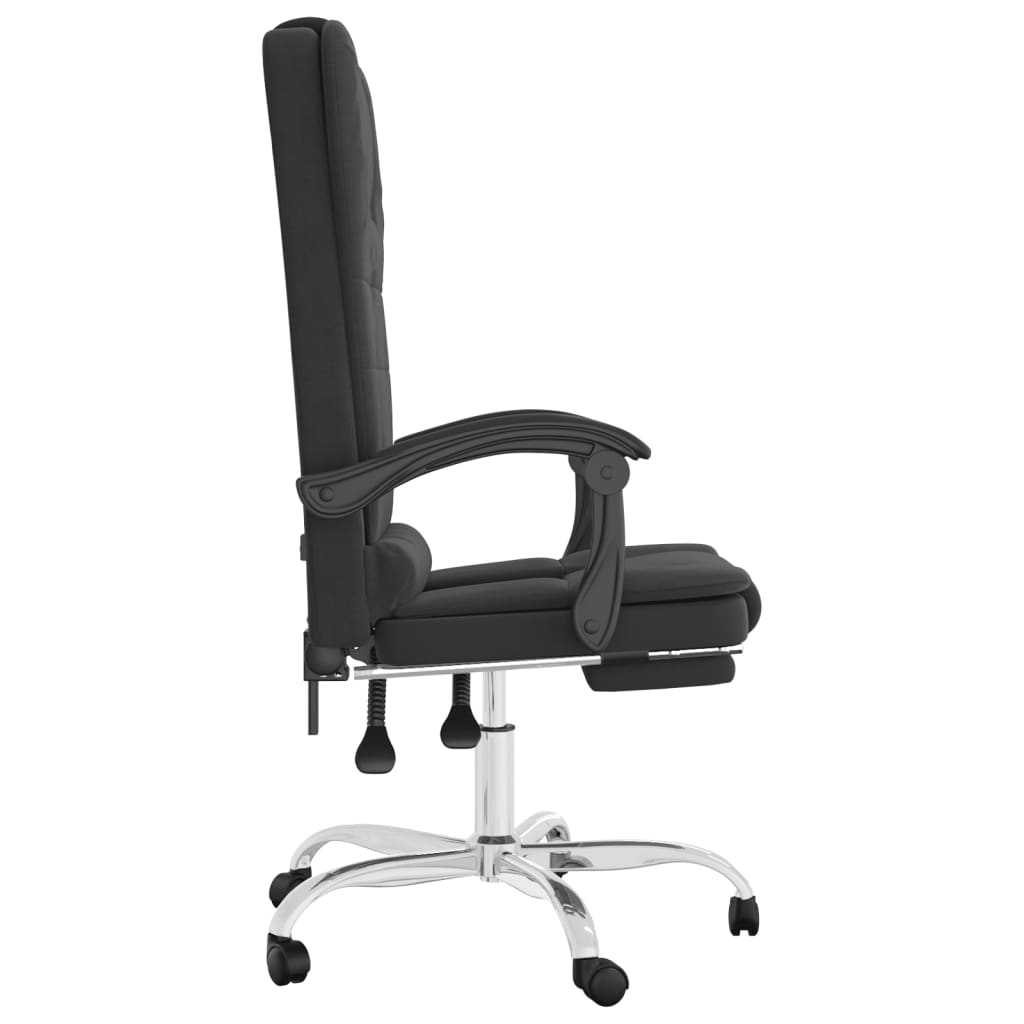 fekete műbőr dönthető irodai masszázsszék