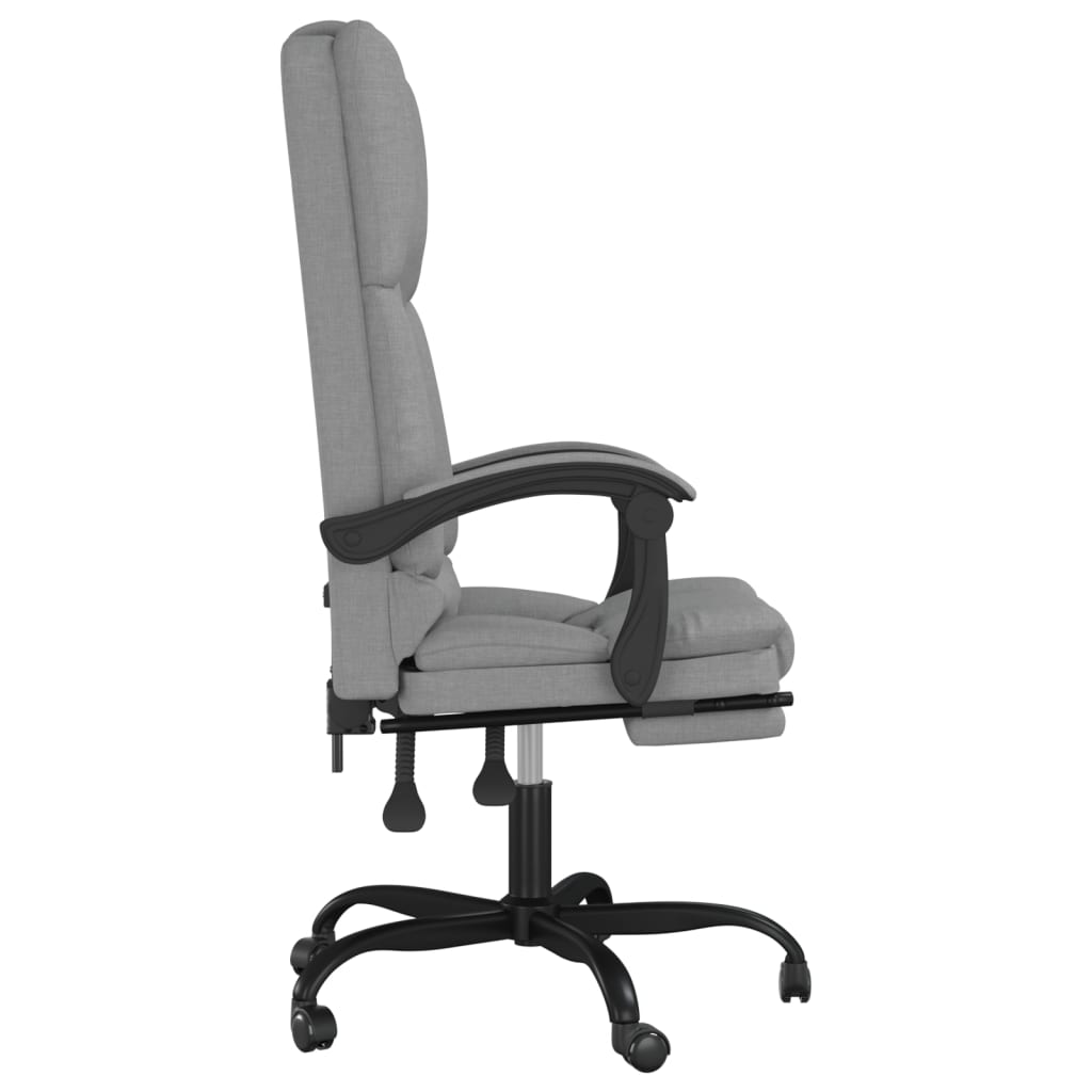 világosszürke szövet dönthető irodai masszázsfotel