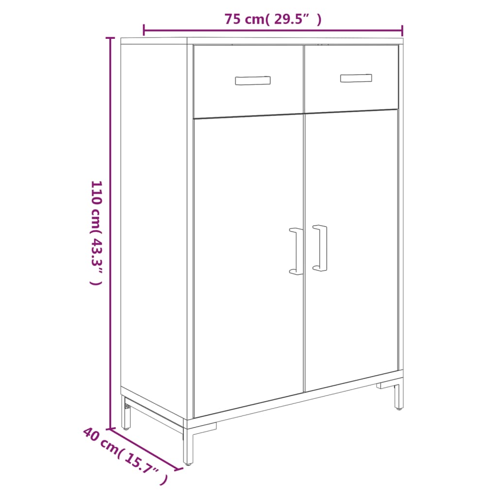 tömör újrahasznosított fenyőfa cipőtartó 75 x 40 x 110 cm