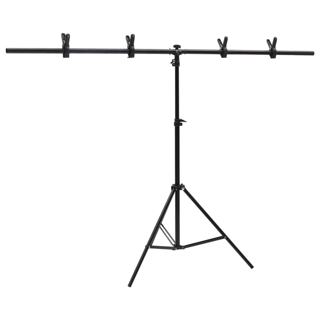 fekete háttér állvány T-alakú 151x60x(70-200) cm
