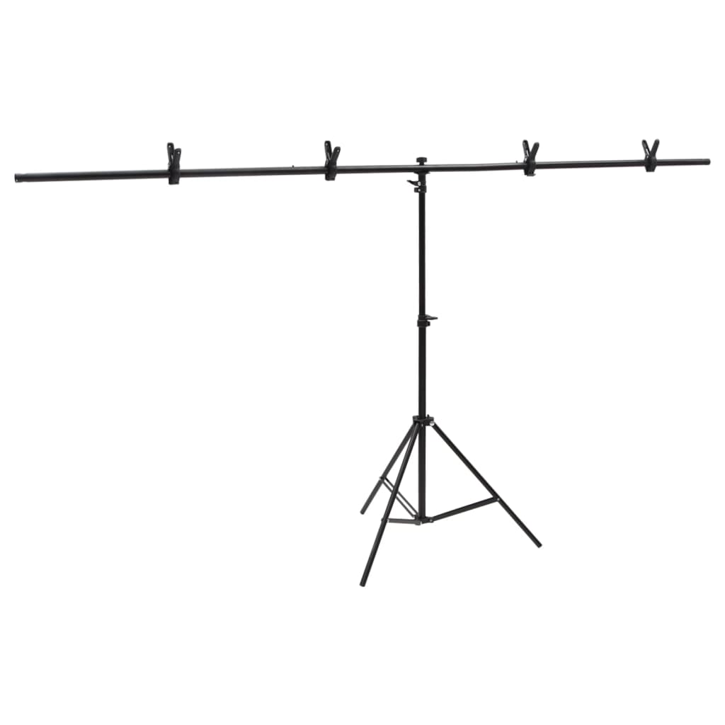 fekete háttér állvány T-alakú 201x60x(70-200) cm