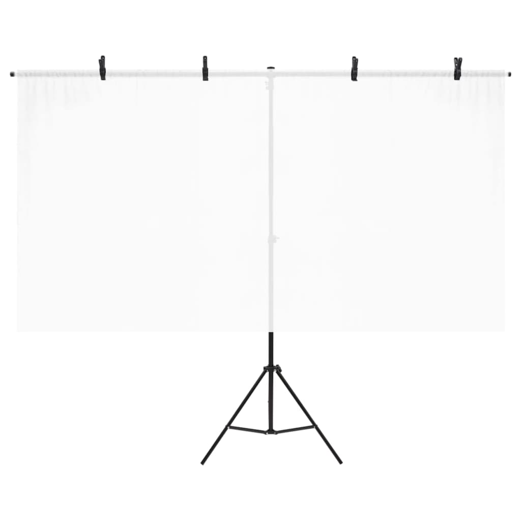 fekete háttér állvány T-alakú 201x60x(70-200) cm