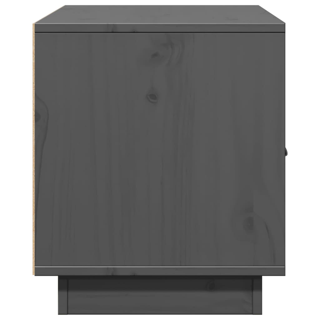 szürke tömör fenyőfa TV-szekrény 80x34x40 cm