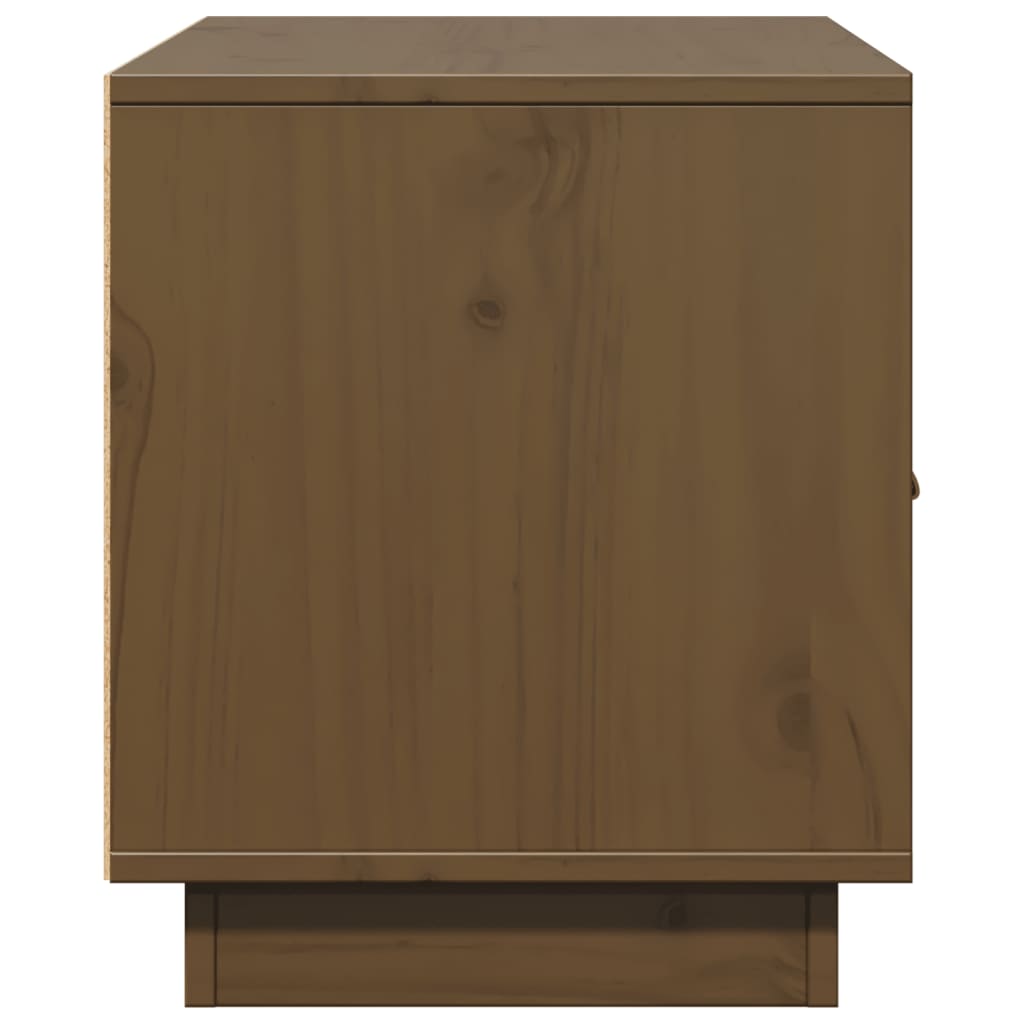 mézbarna tömör fenyőfa TV-szekrény 80x34x40 cm