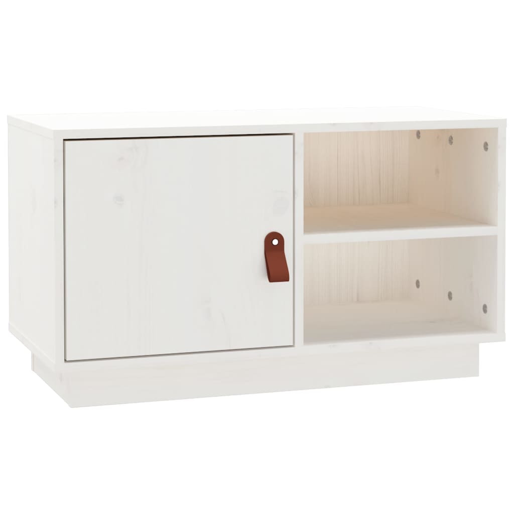fehér tömör fenyőfa TV-szekrény 70 x 34 x 40 cm