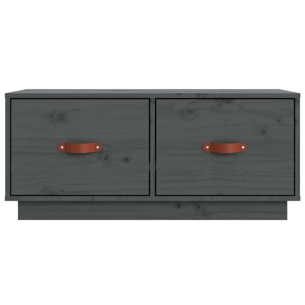 szürke tömör fenyőfa TV-szekrény 80 x 34 x 35 cm