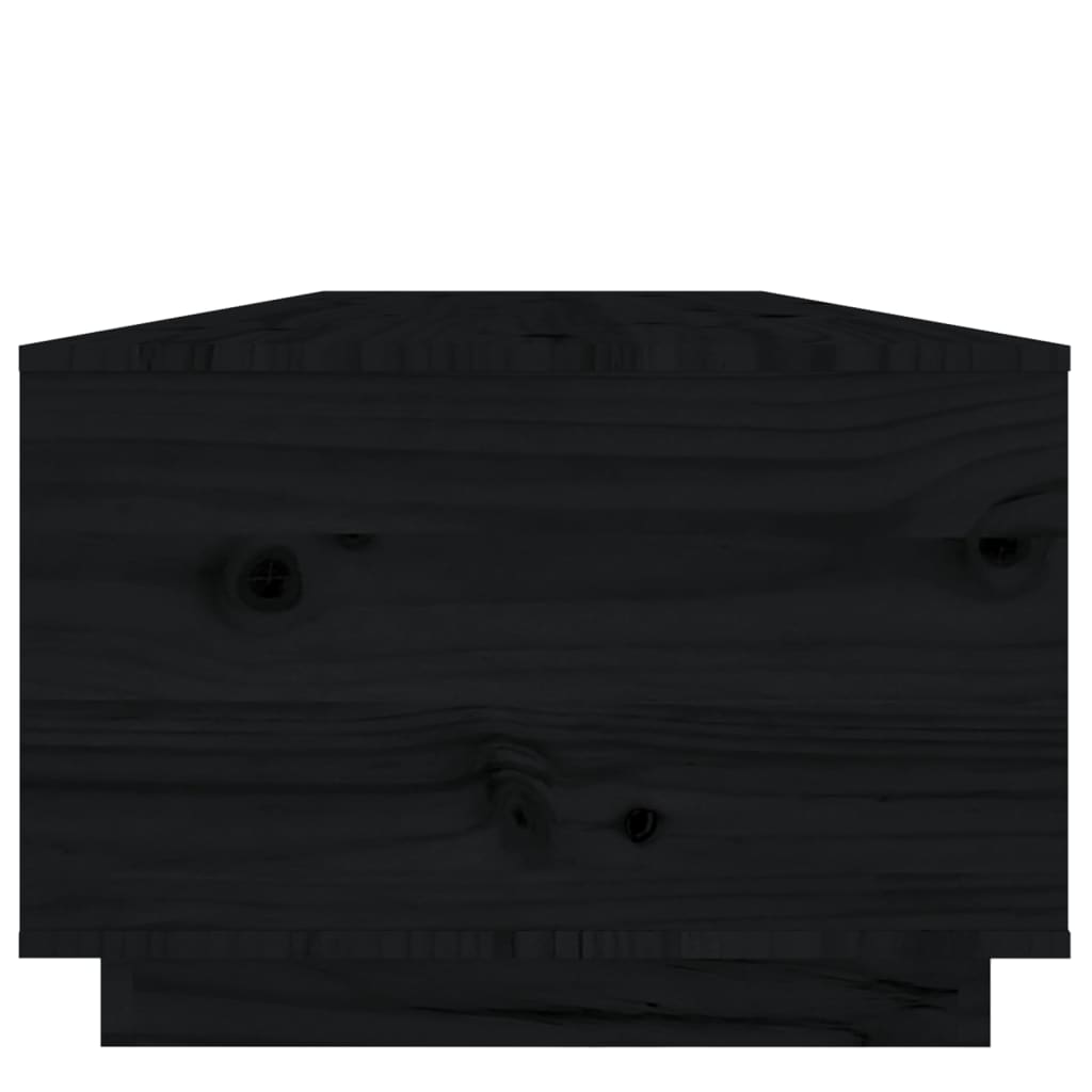fekete tömör fenyőfa dohányzóasztal 100 x 100 x 40 cm