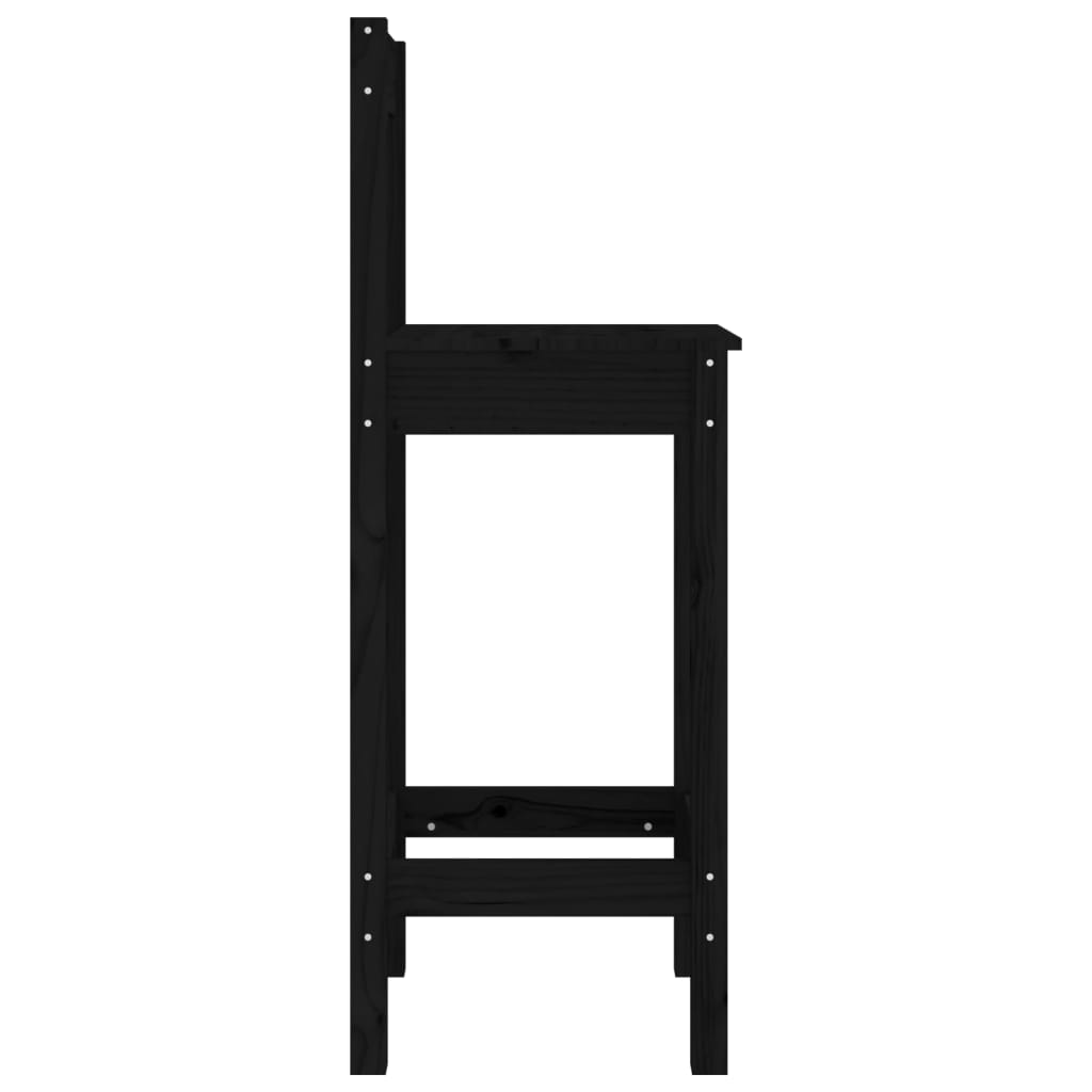 2 db fekete tömör fenyőfa bárszék 40 x 41,5 x 112 cm