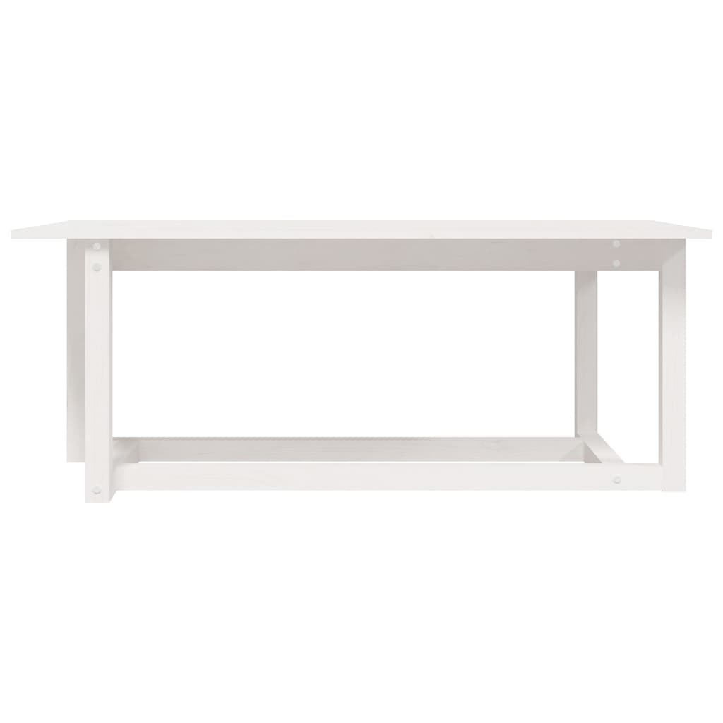 fehér tömör fenyőfa dohányzóasztal 110 x 55 x 45 cm