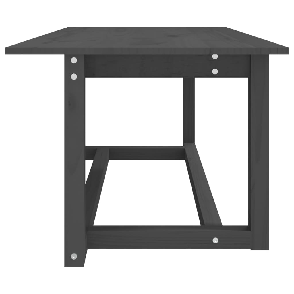 szürke tömör fenyőfa dohányzóasztal 110 x 55 x 45 cm