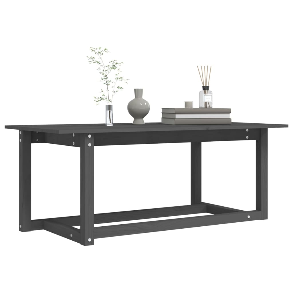 szürke tömör fenyőfa dohányzóasztal 110 x 55 x 45 cm