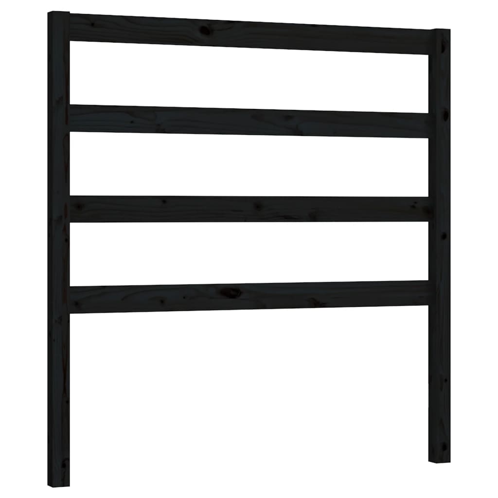 fekete tömör fenyőfa ágy fejtámla 95 x 4 x 100 cm