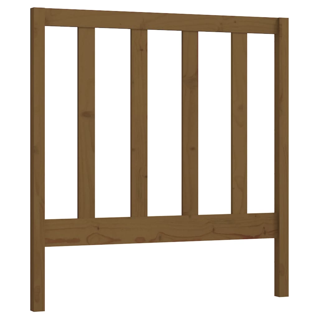mézbarna tömör fenyőfa ágyfejtámla 95 x 4 x 100 cm