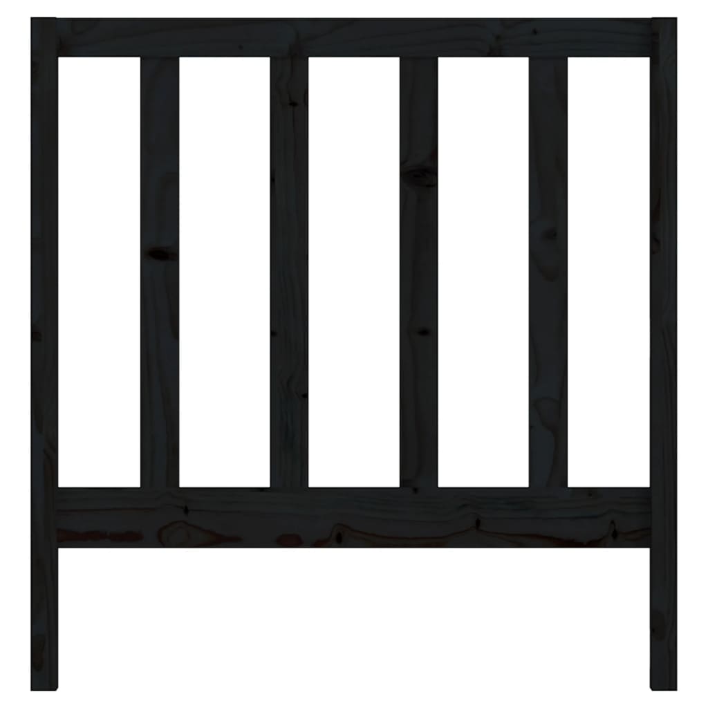 fekete tömör fenyőfa ágy fejtámla 95 x 4 x 100 cm