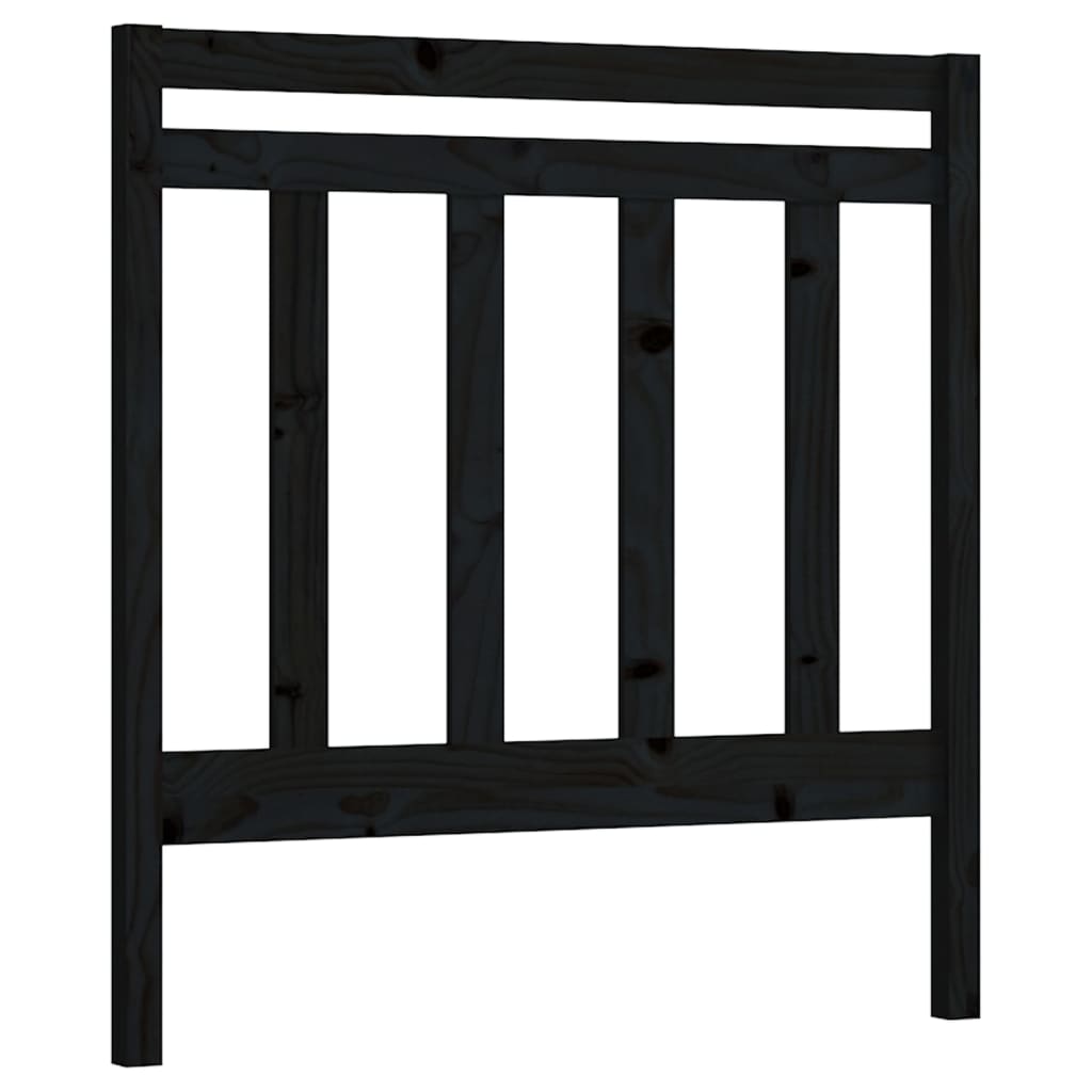 fekete tömör fenyőfa ágy fejtámla 95 x 4 x 100 cm