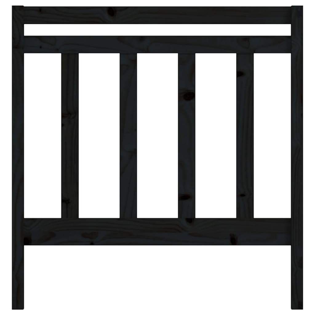 fekete tömör fenyőfa ágy fejtámla 95 x 4 x 100 cm