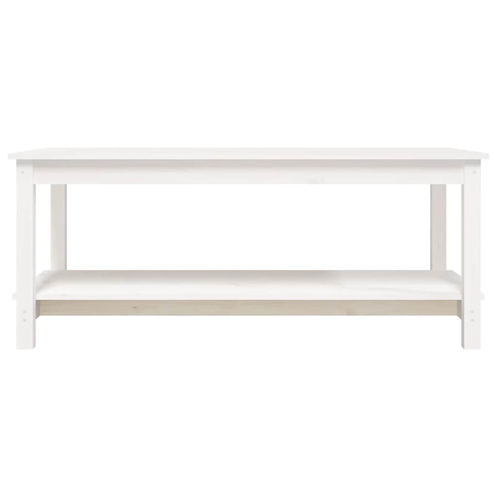 fehér tömör fenyőfa dohányzóasztal 110 x 55 x 45 cm