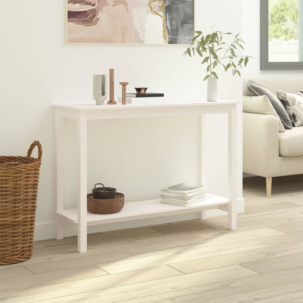 fehér tömör fenyőfa tálalóasztal 110 x 40 x 80 cm
