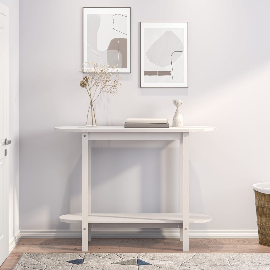 fehér tömör fenyőfa tálalóasztal 110 x 40 x 80 cm