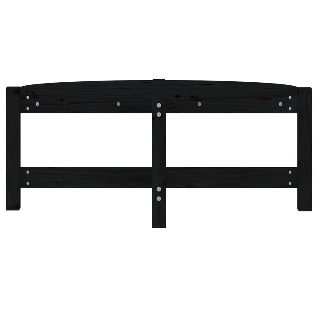 fekete tömör fenyőfa dohányzóasztal 87 x 48 x 35 cm