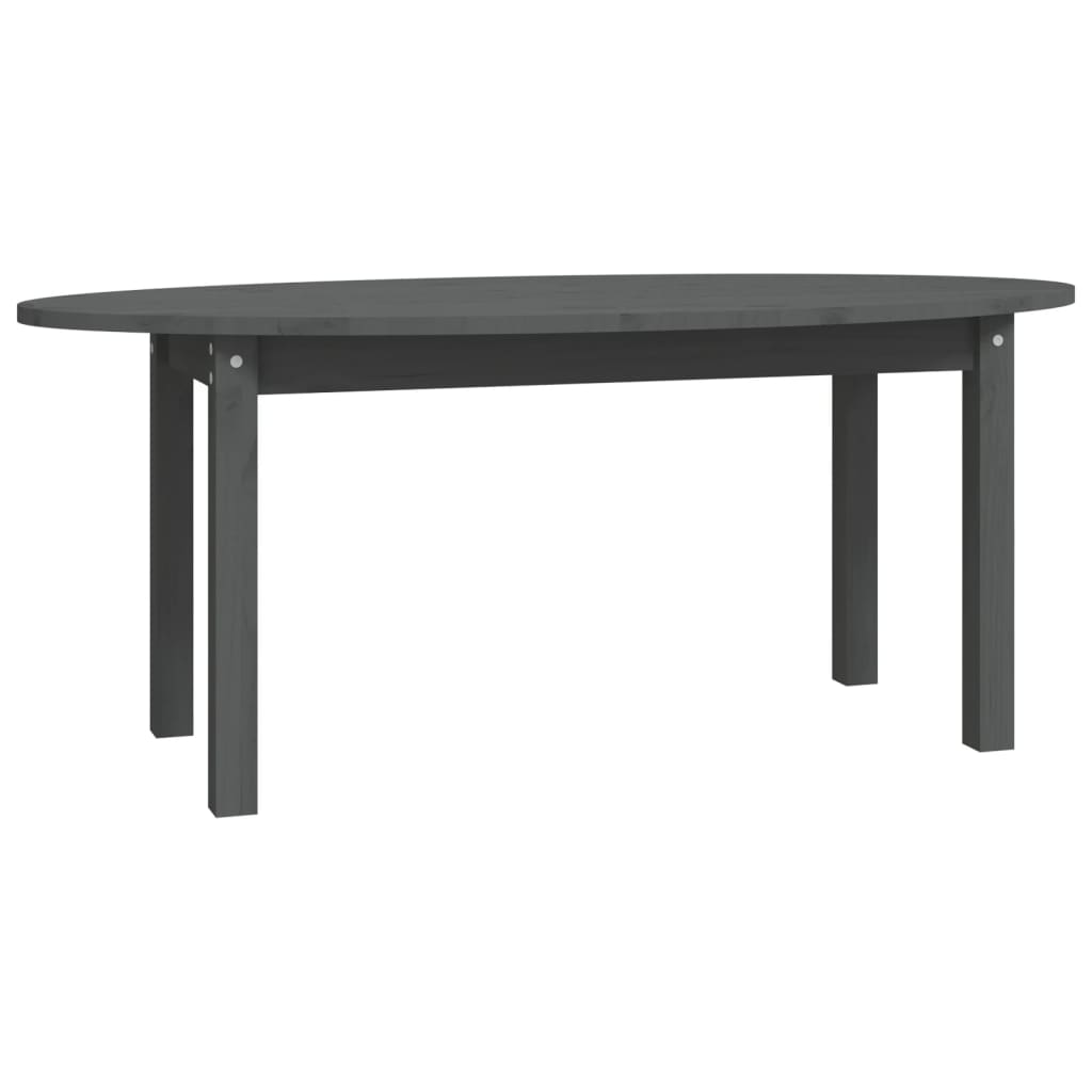 szürke tömör fenyőfa dohányzóasztal 110 x 55 x 45 cm