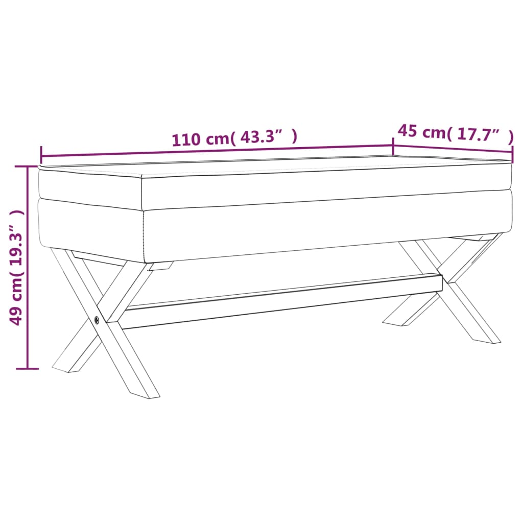 sötétszürke szövet tárolóülőke 110 x 45 x 49 cm
